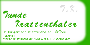 tunde krattenthaler business card